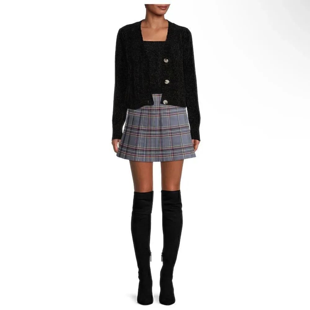 Chic Slate Grey Pleated Tennis Skirt by No Boundaries